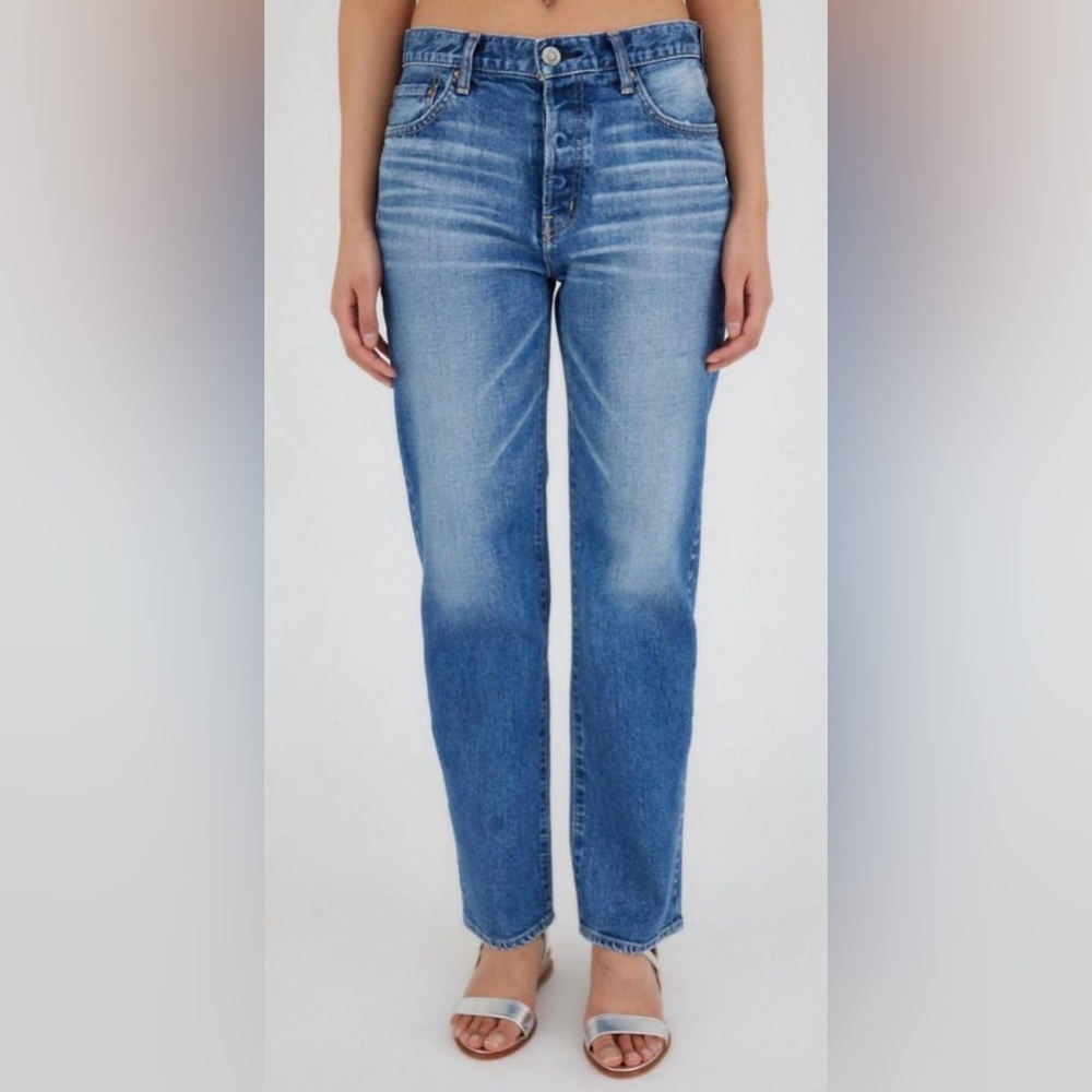 Moussy Straight Leg Jeans in Light Blue Wash